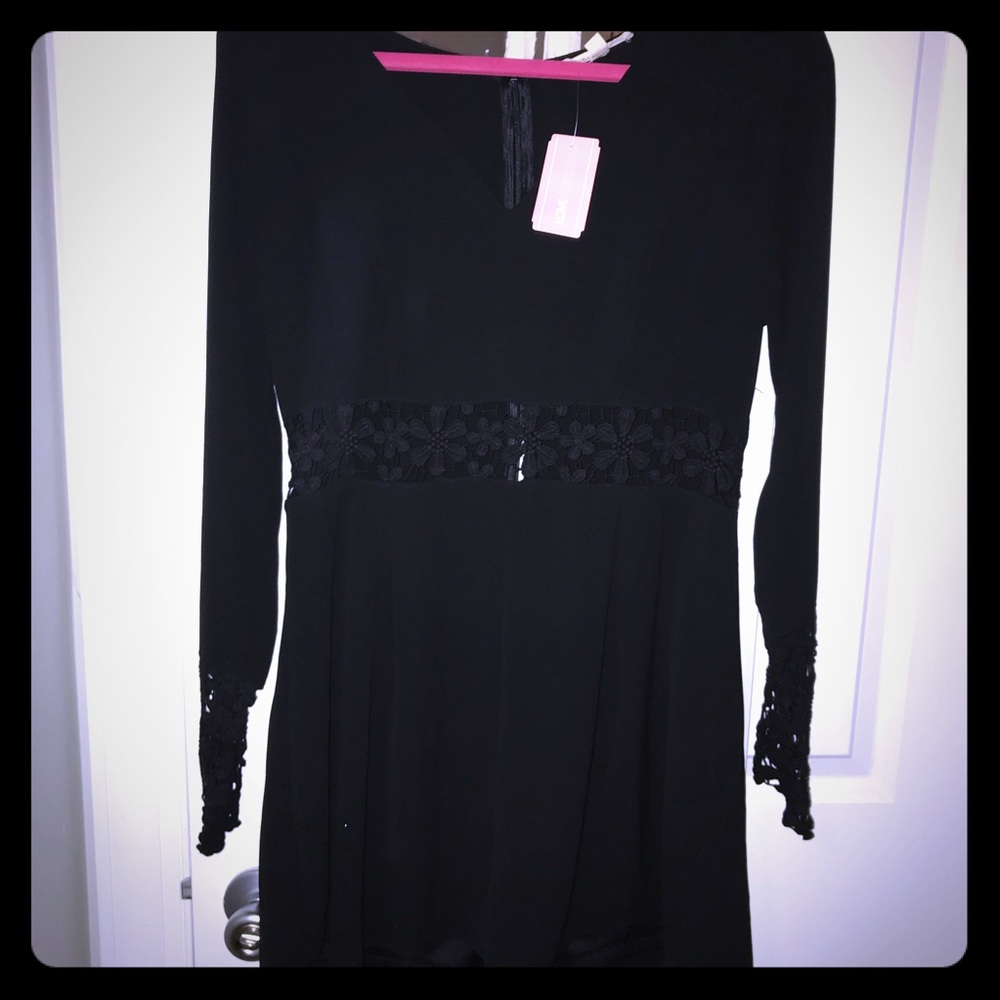 Black romper with Lace Cut outs